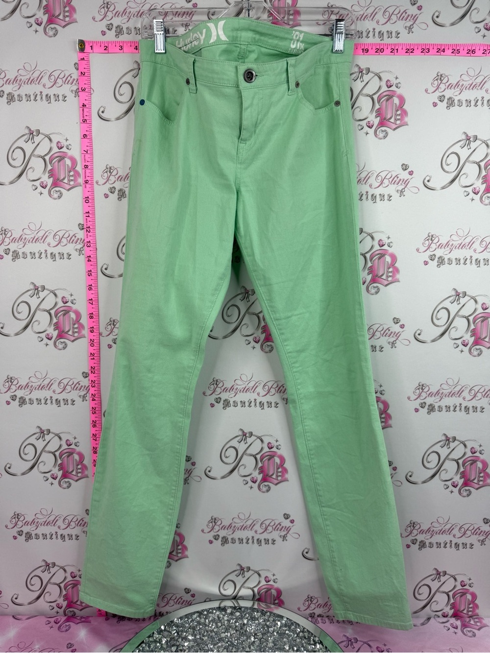 Hurley pants neon lime pastel green Mint Green Skinny Jeans